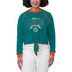 Miami Dolphins WEAR by Erin Andrews Women's Tie-Front Long Sleeve Top