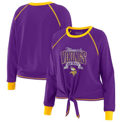 Minnesota Vikings WEAR by Erin Andrews Women's Tie-Front Long Sleeve Top