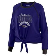 Baltimore Ravens WEAR by Erin Andrews Women's Tie-Front Long Sleeve Top