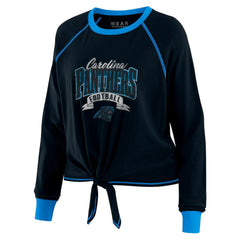 Carolina Panthers WEAR by Erin Andrews Women's Tie-Front Long Sleeve Top