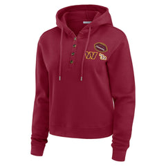 Washington Commanders WEAR by Erin Andrews Women's Waffle Hoodie Pullover Top