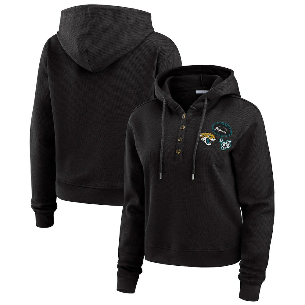 Jacksonville Jaguars WEAR by Erin Andrews Women's Waffle Hoodie Pullover Top