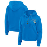 Los Angeles Chargers WEAR by Erin Andrews Women's Waffle Hoodie Pullover Top