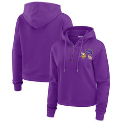 Minnesota Vikings WEAR by Erin Andrews Women's Waffle Hoodie Pullover Top
