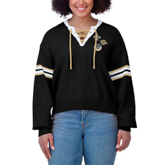 New Orleans Saints WEAR by Erin Andrews Women's Lace-Up Pullover Sweatshirt