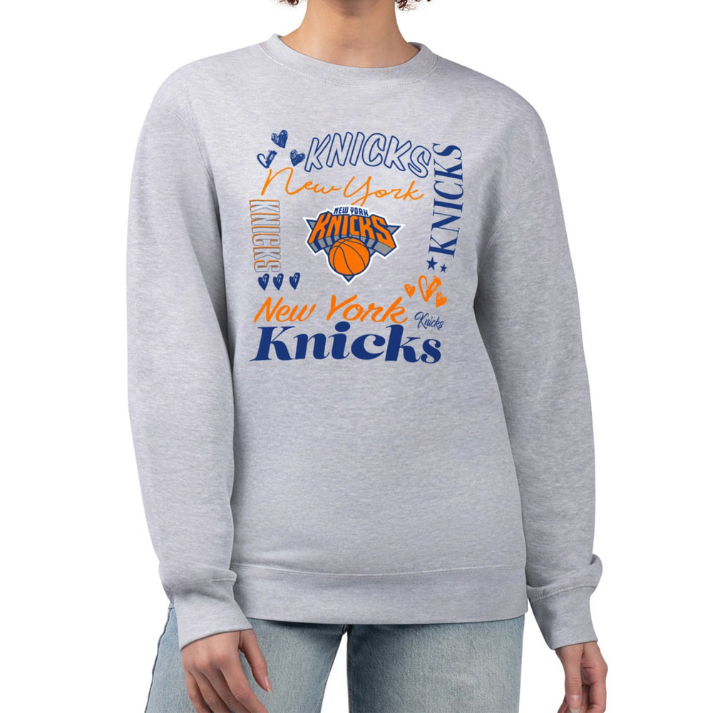 New York Knicks G-III 4Her by Carl Banks Women's Collage Team Graphic Fleece Pullover Sweatshirt Discount