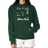 Milwaukee Bucks G-III 4Her by Carl Banks Women's Team Collage Graphic Fleece Pullover Hoodie On Sale