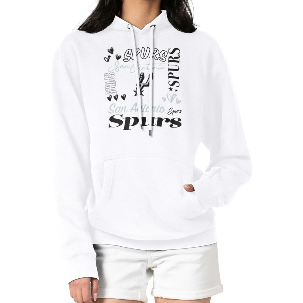 San Antonio Spurs G-III 4Her by Carl Banks Women's Team Collage Graphic Fleece Pullover Hoodie New