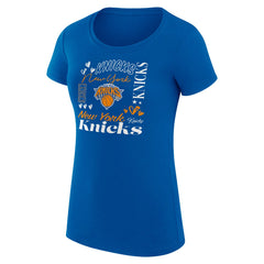 New York Knicks G-III 4Her by Carl Banks Women's Super-Slim Fit Lightweight Team Name Collage Graphic T-Shirt Online