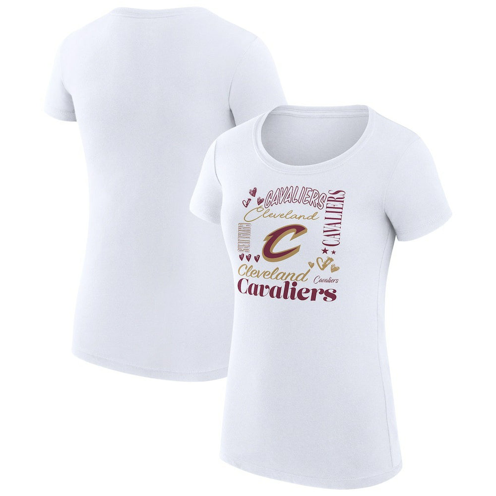 Cleveland Cavaliers G-III 4Her by Carl Banks Women's Super-Slim Fit Lightweight Team Name Collage Graphic T-Shirt sale Online