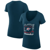 Oklahoma City Thunder G-III 4Her by Carl Banks Women's Super-Slim Fit Lightweight Team Name Collage Graphic V-Neck T-Shirt Online