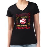 Atlanta Hawks G-III 4Her by Carl Banks Women's Super-Slim Fit Lightweight Team Name Collage Graphic V-Neck T-Shirt Online