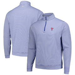 Texas Rangers Peter Millar Perth Sugar Stripe Performance Quarter-Zip Top | MLB For sale