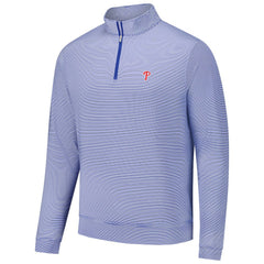 Philadelphia Phillies Peter Millar Perth Sugar Stripe Performance Quarter-Zip Top | MLB Outlet