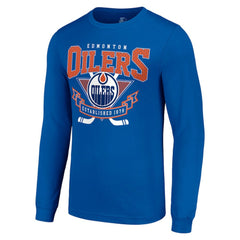 Edmonton Oilers Starter Team Logo Graphic Long Sleeve T-Shirt On Sale