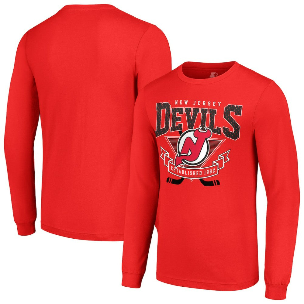 New Jersey Devils Starter Team Logo Graphic Long Sleeve T-Shirt Outlet