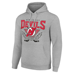New Jersey Devils Starter Team Logo Graphic Fleece Tri-Blend Pullover Hoodie Outlet