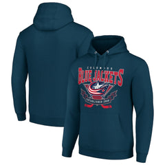 Columbus Blue Jackets Starter Team Logo Graphic Fleece Tri-Blend Pullover Hoodie For Sale