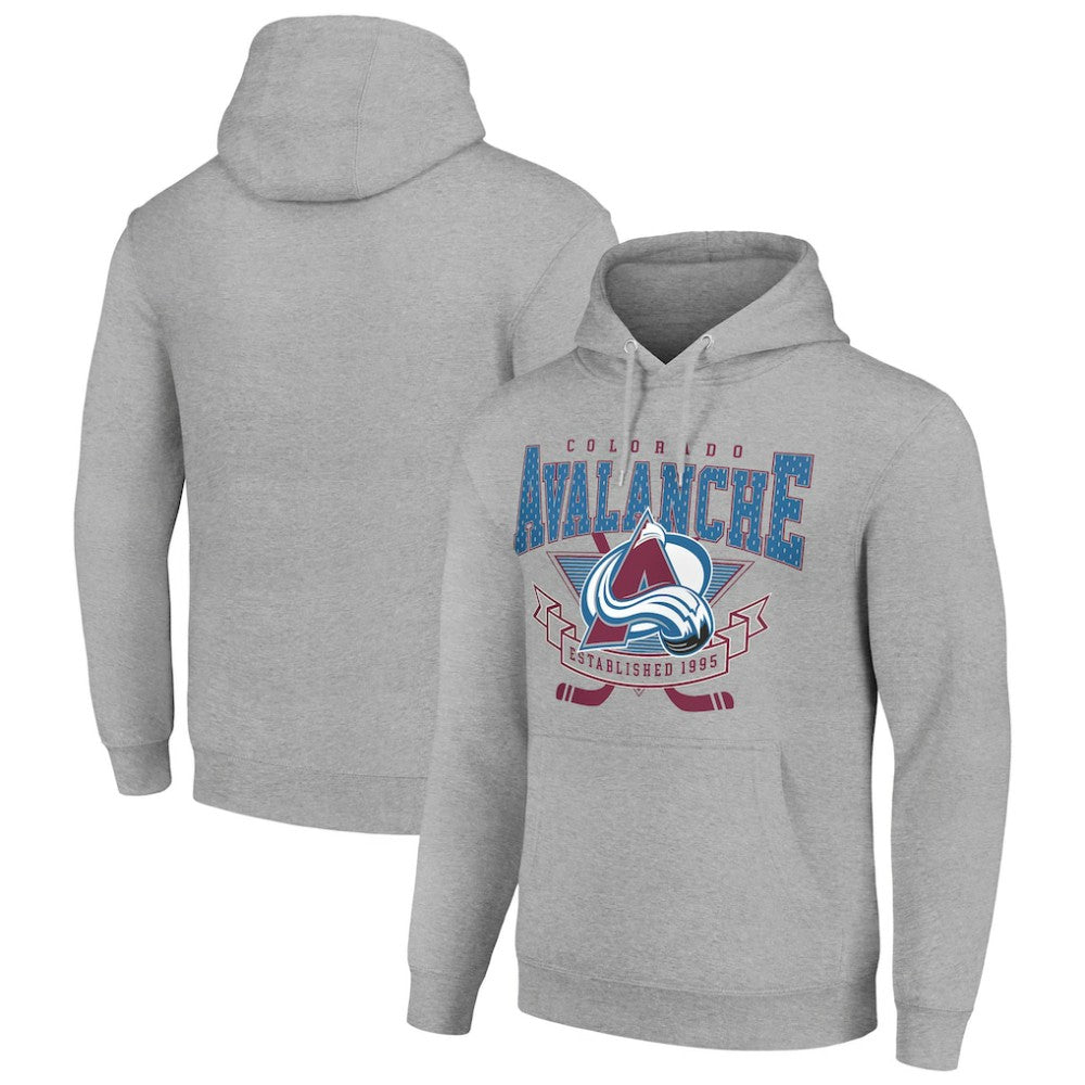 Colorado Avalanche Starter Team Logo Graphic Fleece Tri-Blend Pullover Hoodie On Sale