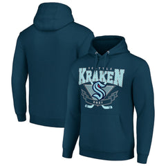 Seattle Kraken Starter Team Logo Graphic Fleece Tri-Blend Pullover Hoodie Sale