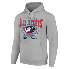 Columbus Blue Jackets Starter Team Logo Graphic Fleece Tri-Blend Pullover Hoodie Outlet