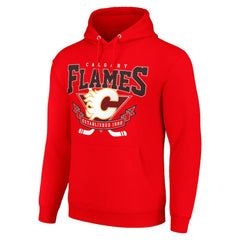 Calgary Flames Starter Team Logo Graphic Fleece Tri-Blend Pullover Hoodie Sale