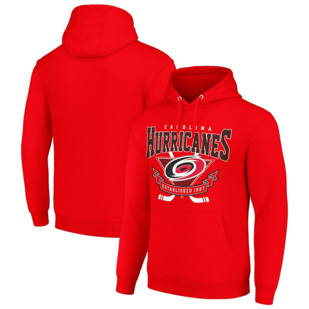 Carolina Hurricanes Starter Team Logo Graphic Fleece Tri-Blend Pullover Hoodie Outlet