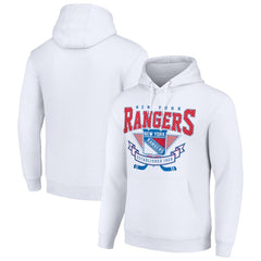 New York Rangers Starter Team Logo Graphic Fleece Tri-Blend Pullover Hoodie On Sale