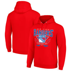 New York Rangers Starter Team Logo Graphic Fleece Tri-Blend Pullover Hoodie For Sale