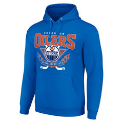 Edmonton Oilers Starter Team Logo Graphic Fleece Tri-Blend Pullover Hoodie Discount