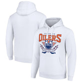 Edmonton Oilers Starter Team Logo Graphic Fleece Tri-Blend Pullover Hoodie Outlet