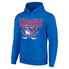 New York Rangers Starter Team Logo Graphic Fleece Tri-Blend Pullover Hoodie For Sale