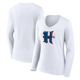 Houston Texans Women's Secondary Logo Long Sleeve V-Neck T-Shirt