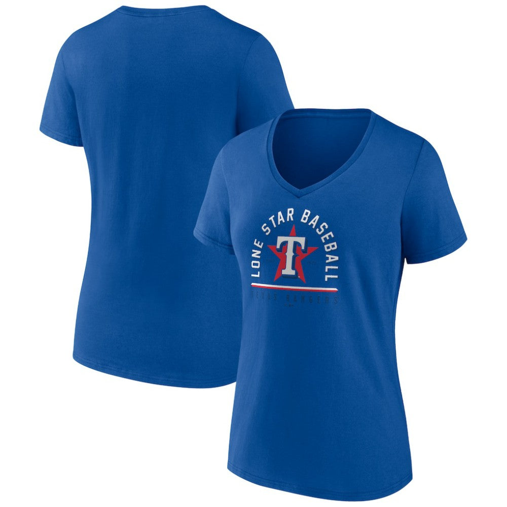 Texas Rangers Women's Lone Star Baseball V-Neck T-Shirt | MLB For sale