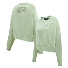 Carolina Panthers Pro Standard Women's Oversized Cropped Neutral Pullover Sweatshirt