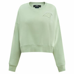 Carolina Panthers Pro Standard Women's Oversized Cropped Neutral Pullover Sweatshirt