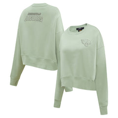 Jacksonville Jaguars Pro Standard Women's Oversized Cropped Neutral Pullover Sweatshirt