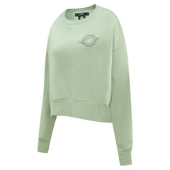 Miami Dolphins Pro Standard Women's Oversized Cropped Neutral Pullover Sweatshirt
