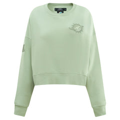 Miami Dolphins Pro Standard Women's Oversized Cropped Neutral Pullover Sweatshirt