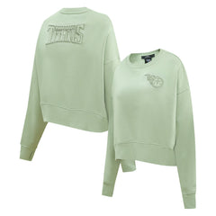 Tennessee Titans Pro Standard Women's Oversized Cropped Neutral Pullover Sweatshirt