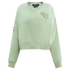 Tennessee Titans Pro Standard Women's Oversized Cropped Neutral Pullover Sweatshirt