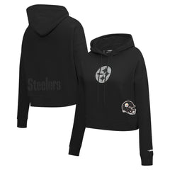 Pittsburgh Steelers Pro Standard Women's Jeweled Cropped Pullover Hoodie