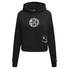 Pittsburgh Steelers Pro Standard Women's Jeweled Cropped Pullover Hoodie