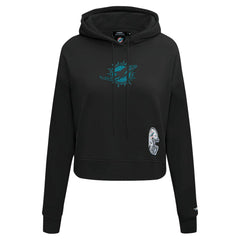 Miami Dolphins Pro Standard Women's Jeweled Cropped Pullover Hoodie