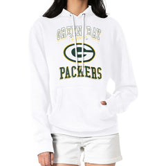 Green Bay Packers G-III 4Her by Carl Banks Women's Team Logo Graphic Fleece Tri-Blend Pullover Hoodie