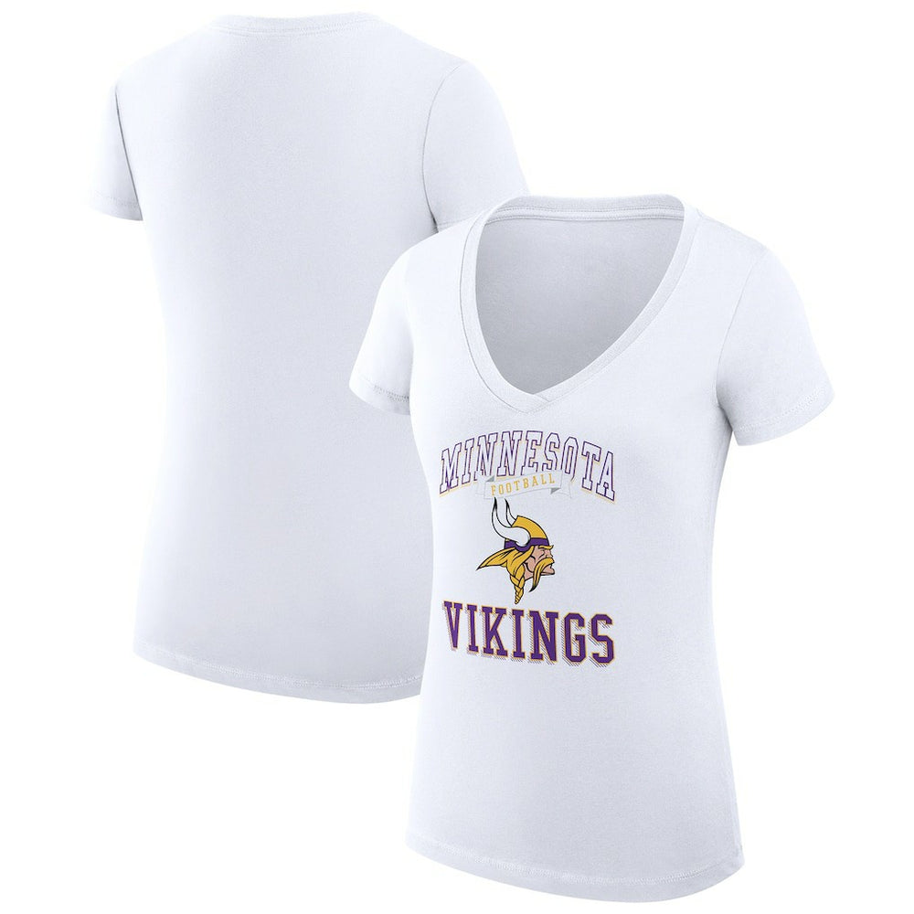 Minnesota Vikings G-III 4Her by Carl Banks Women's Super-Slim Fit Lightweight Team Logo Graphic V-Neck T-Shirt
