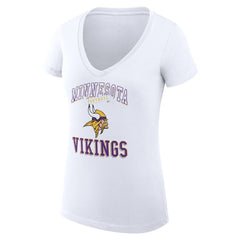 Minnesota Vikings G-III 4Her by Carl Banks Women's Super-Slim Fit Lightweight Team Logo Graphic V-Neck T-Shirt