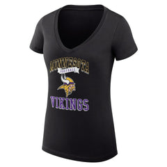 Minnesota Vikings G-III 4Her by Carl Banks Women's Super-Slim Fit Lightweight Team Logo Graphic V-Neck T-Shirt