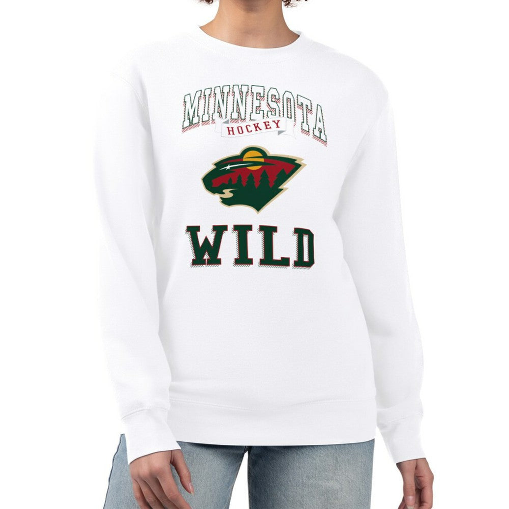 Minnesota Wild G-III 4Her by Carl Banks Women's Team Logo Tri-Blend Fleece Pullover Sweatshirt On Sale