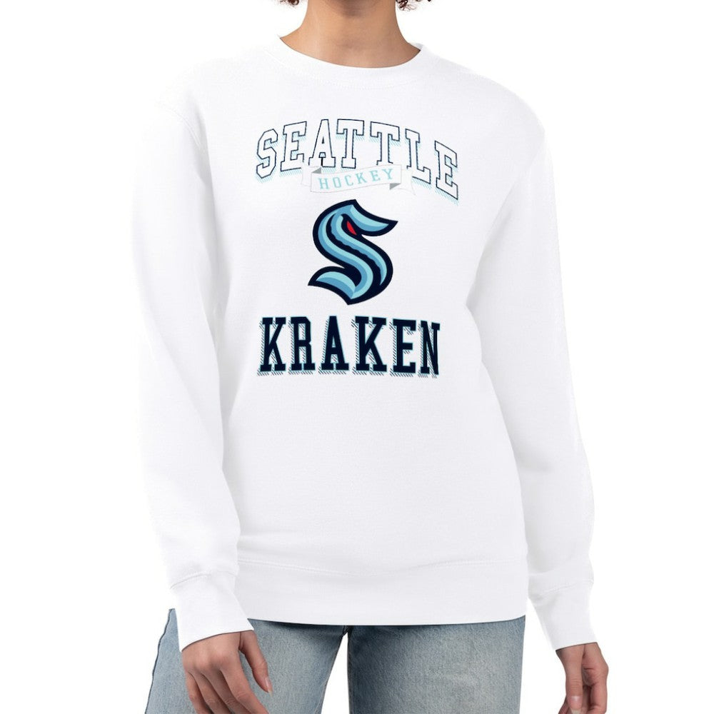 Seattle Kraken G-III 4Her by Carl Banks Women's Team Logo Tri-Blend Fleece Pullover Sweatshirt On Sale